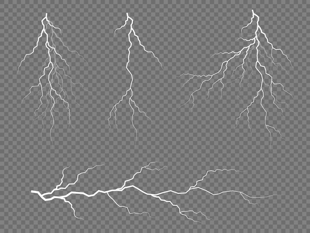 Lightning set. Vector illustration