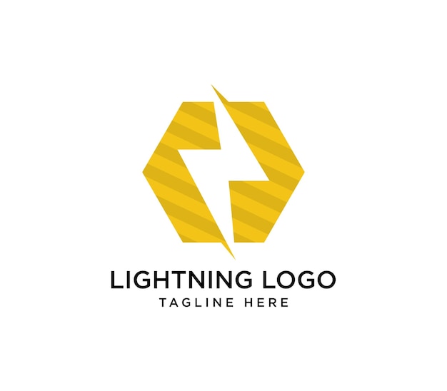 ライトニングのシンプルなロゴのデザイン テンプレート