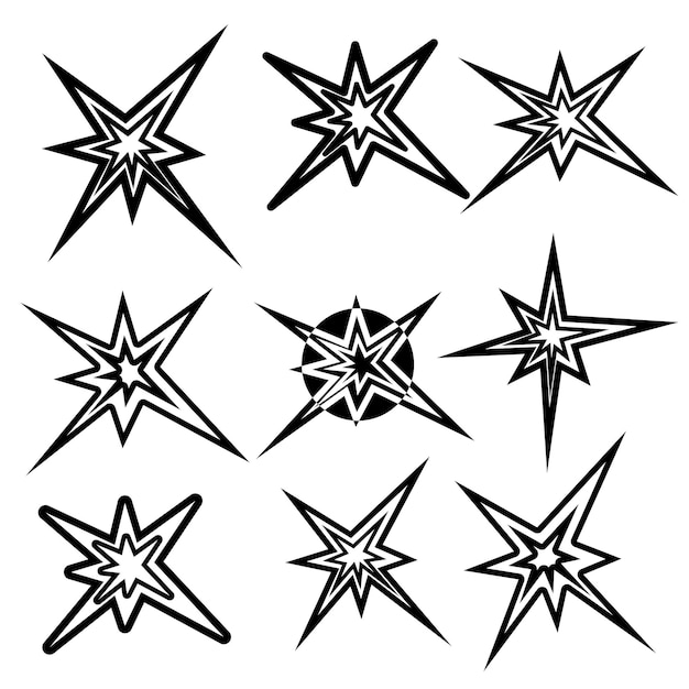 Lightning symbols vector set