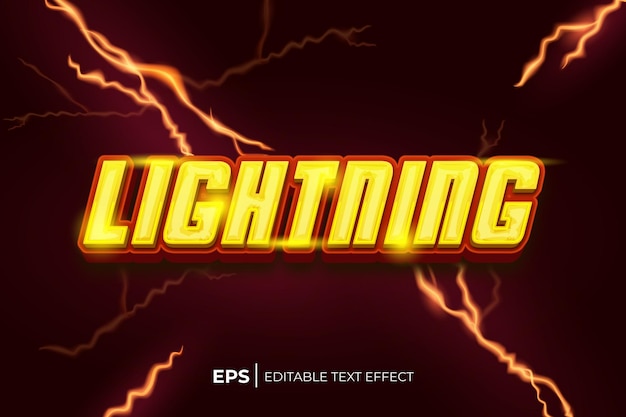 Vector lightning text effect with lightning on a dark background