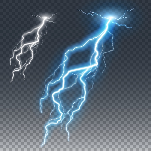 Vector lightning and thunder bolt