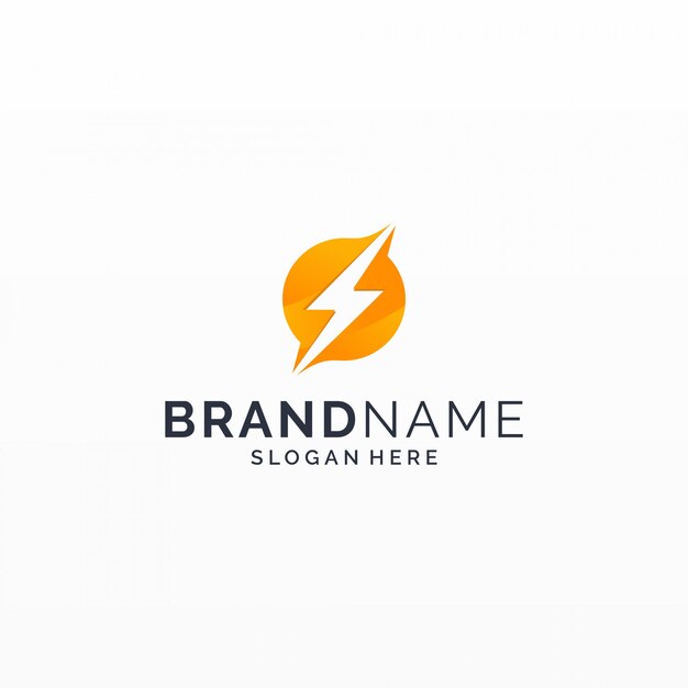 Lightning thunder logo design concept