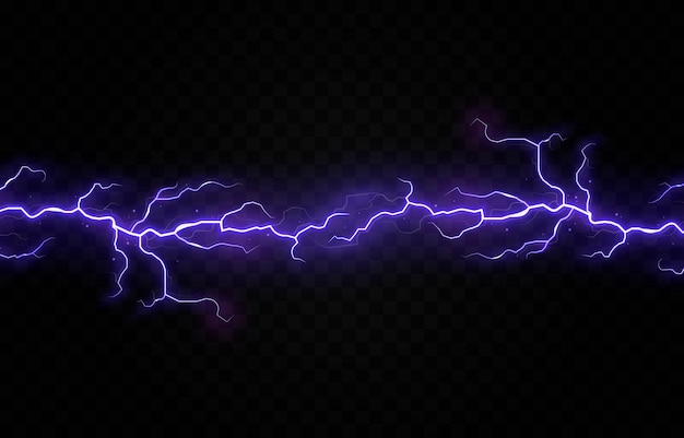 Vettore fulmine tuono temporale elettrico vettore bullone png temporale effetto luce cielo flash grafico isolato sfondo realistico set elettrico energia sciopero tempestoso fulmine traspa