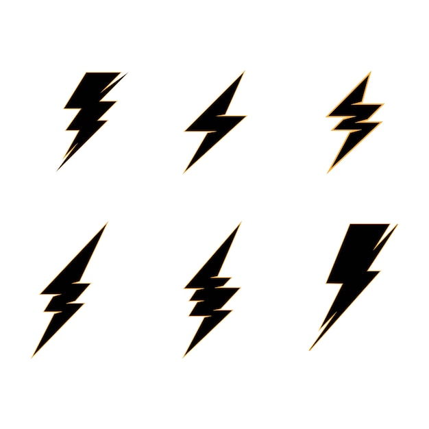 Lightning thunderbolt electricity logo template