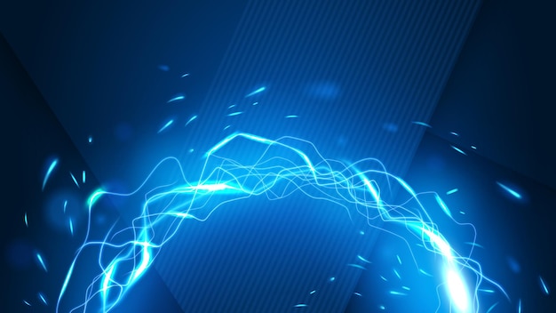 Lightning Trail Background Elegant Line Spin Widescreen Vector Illustration