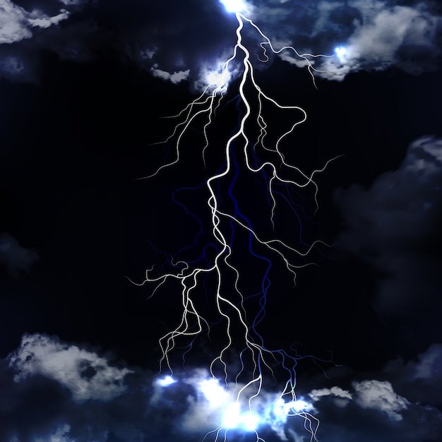 Lightning with dramatic clouds