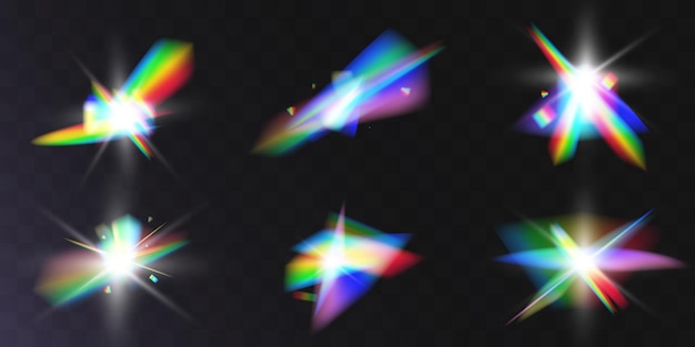 Vector lightrainbow kristal reflectie effectvector illustratie