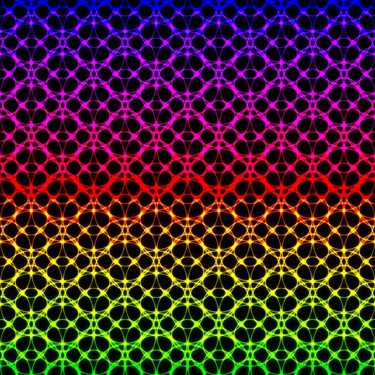 Vector lights abstract shape on dark background