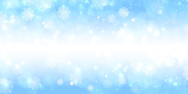 Lights bokeh background with winter party vector poster