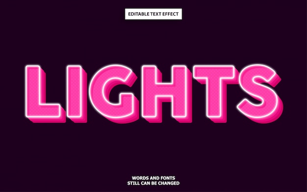 Lights editable text effect