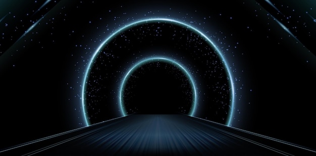 Vector lights tunnel in the nights for signs corporate advertisement business social media post