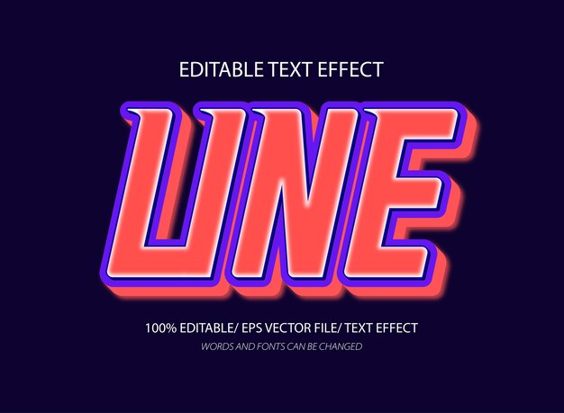 Lijn 3d bewerkbare tekst-effect sjabloon