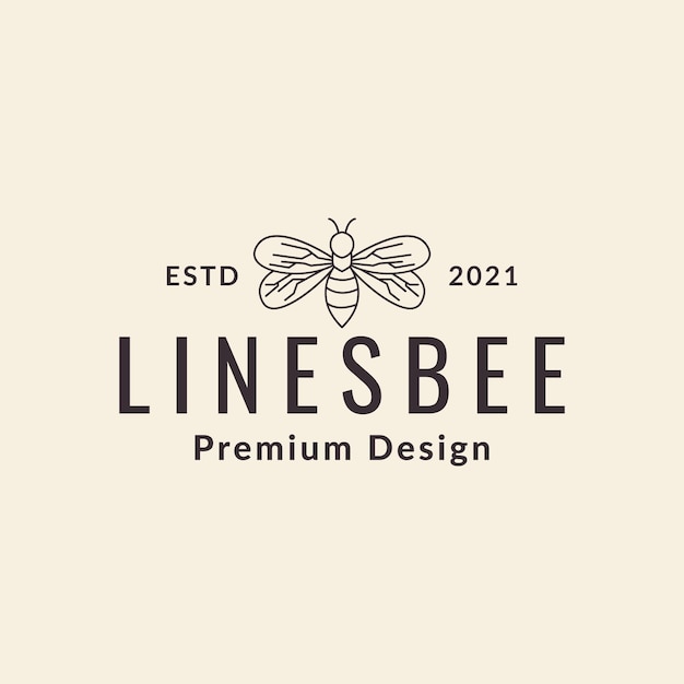 Lijn bij hipster logo ontwerp vector grafisch symbool pictogram illustratie creatief idee