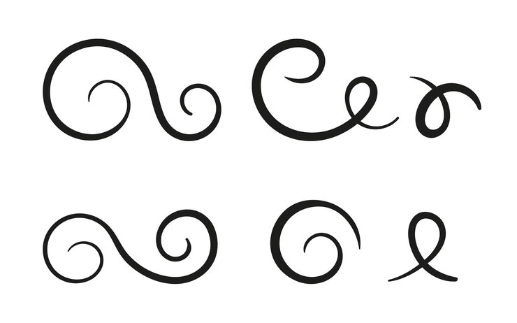 Vector lijn bloeien draaikolk vector kalligrafie ornament elementen