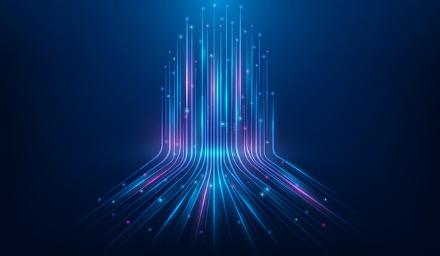 lijn data netwerk snelheid communicatie technologie internet hoge snelheid vector illustratie fantastisch hitech ontwerp