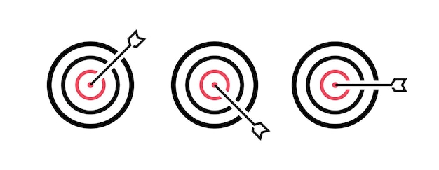 Lijn doelpictogram met pijl Doel concept Marketing targeting strategie symbool Logo ontwerp Vector illustratie