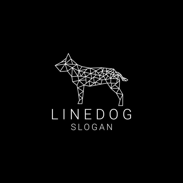 Lijn hond logo ontwerp pictogrammalplaatje