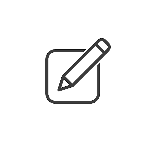Lijn icoon van notities met potlood vector
