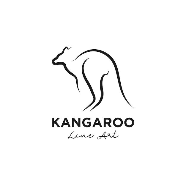 Lijn Kangoeroe Logo Sjabloon Abstracte Wallaby Vector Design Dierlijke Illustratie