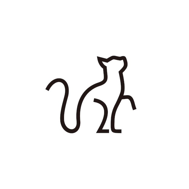 Lijn kat logo illustratie