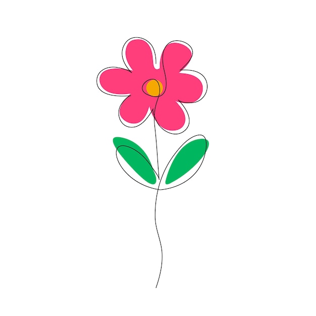 Vector lijn kunst bloem clipart