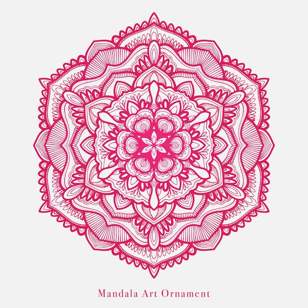 Vector lijn kunst mandala kunst vector design met bloemmotieven