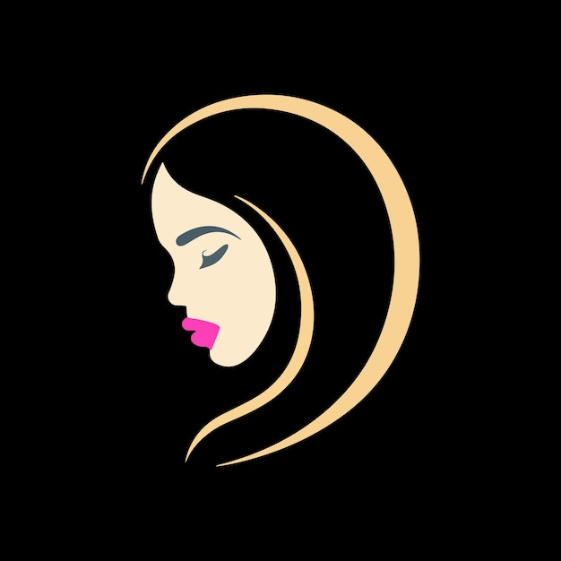 Lijn kunst schoonheid vrouw gezicht logo ontwerp