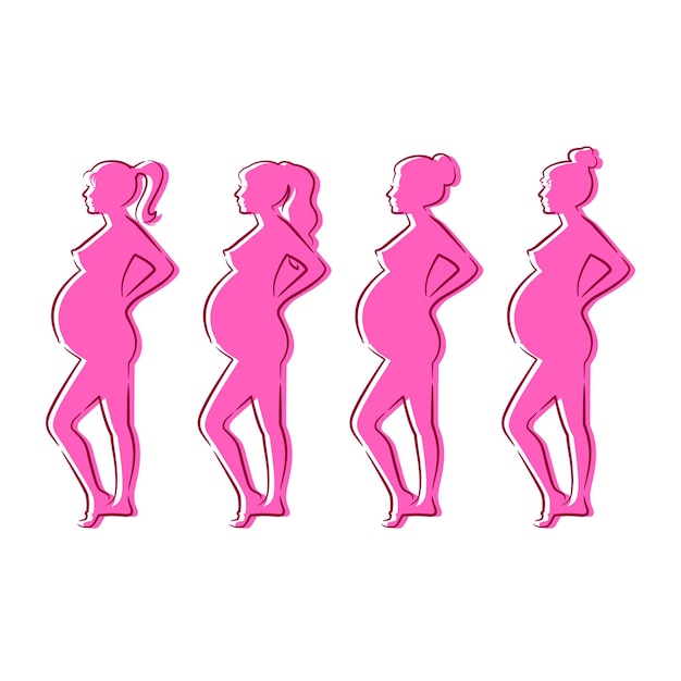 Vector lijn kunst zwangere vrouwen vector illustratie