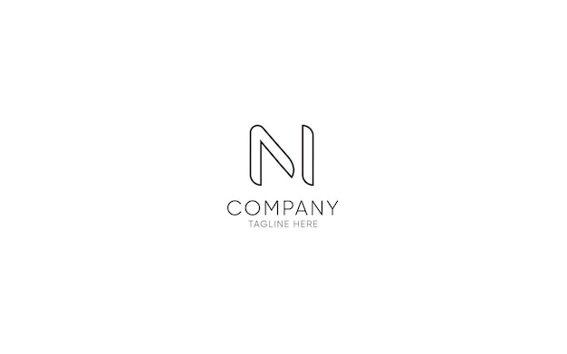 lijn Letter n logo ontwerp inspiratie