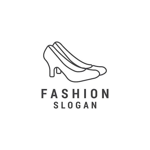 Lijn meisje schoen logo pictogram ontwerpsjabloon Elegante luxe premium vector