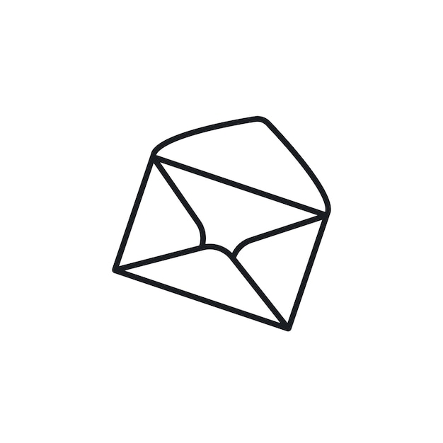 Lijn open envelop vector pictogram illustratie concept ontwerpsjabloon
