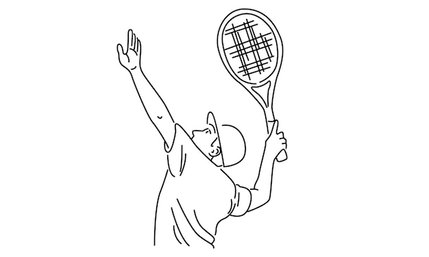 lijn van de tennisspeler vector illustratie