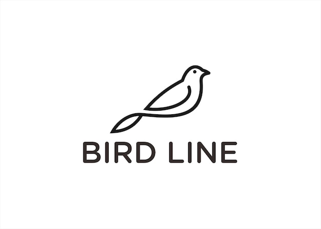 lijn vogel logo ontwerp vectorillustratie