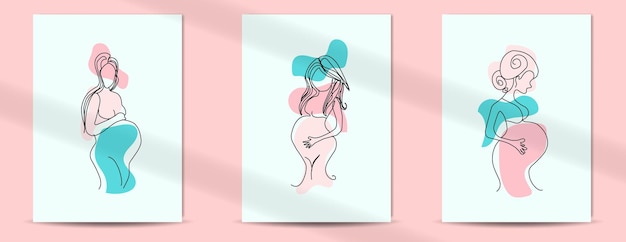 lijn vrouwen zwanger boho abstract