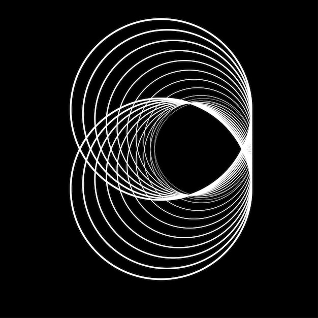 Lijnen in cirkelvorm. Spiraal vectorillustratie. Technologie ronde. Cirkel Logo. Ontwerpelement.