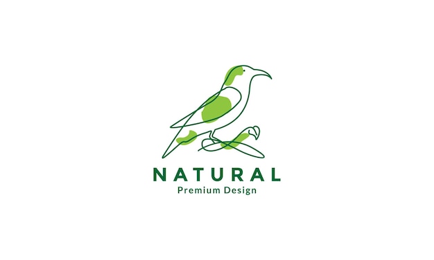 lijnen kunst groen vogel kolibrie abstract logo ontwerp vector pictogram symbool grafisch illustratie