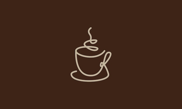 Lijnen kunst of enkele lijnen koffiekopje logo symbool vector pictogram illustratie grafisch ontwerp
