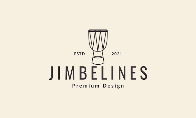 Lijnen muziek percussie Djembe logo vector symbool pictogram ontwerp illustratie
