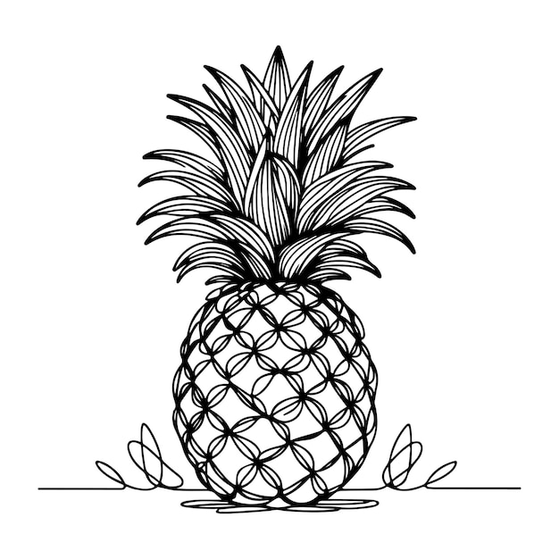 lijnkunst illustratie van ananas