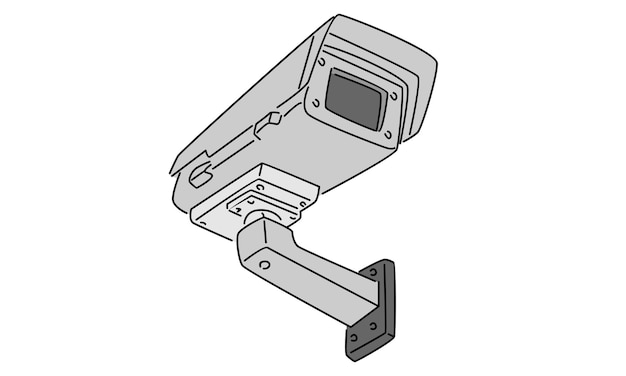 Vector lijnkunst kleur van cctv camera