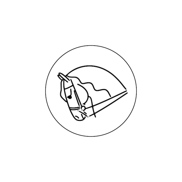 Lijnpictogram dat het hoofd van een paard weergeeft