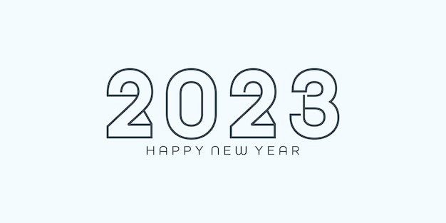 Lijnstijl 2023 nummerontwerp gelukkig nieuwjaar 2023