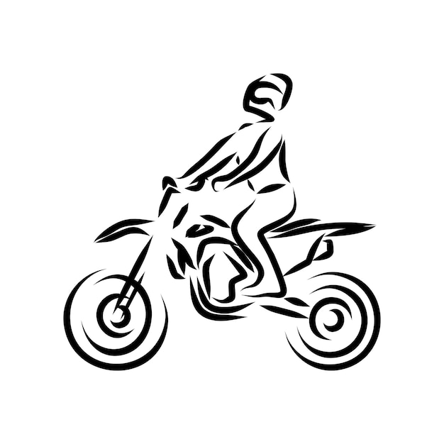 Lijntekening van crossmotor