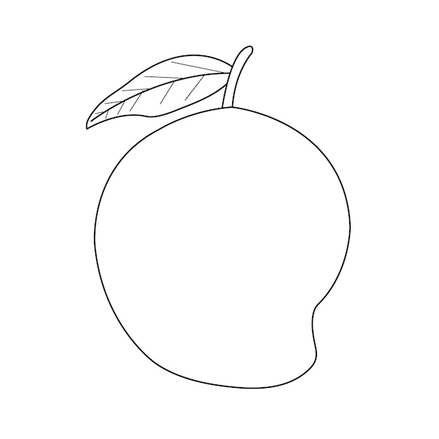 Lijntekening van mango-kunst voor vectorillustratie