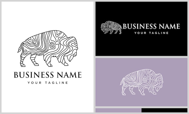 Lijntekeningen groot bizon-logo