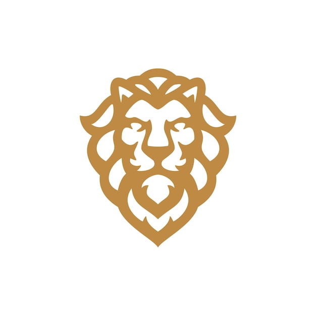 Lijntekeningen overzicht leeuw logo ontwerp Leeuw hoofd haar manen kam vector icon