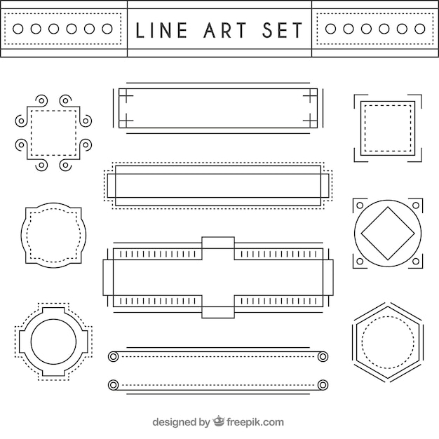 Vector lijntekeningen set