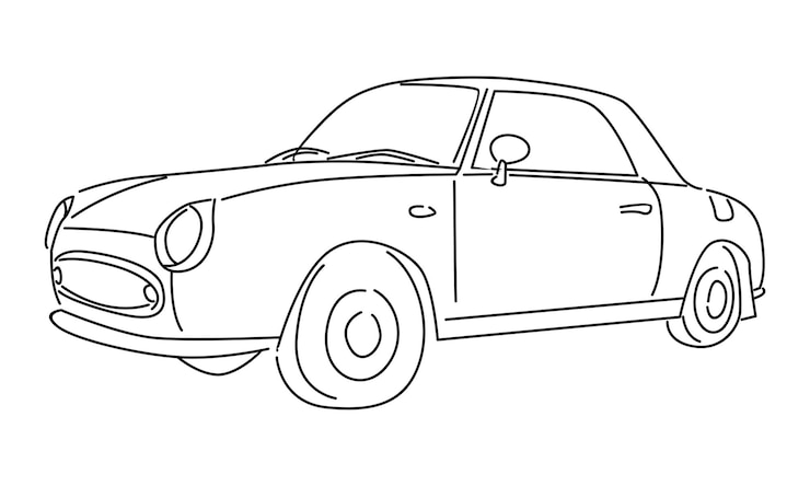 Vector lijntekeningen van auto vectorillustratie