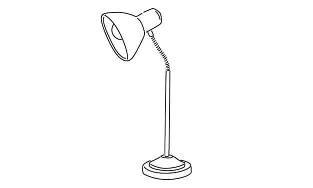 lijntekeningen van bureaulamp vectorillustratie