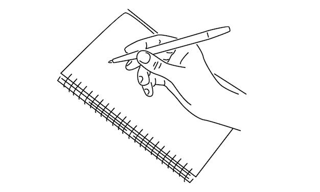lijntekeningen van handschrift op papier vectorillustratie